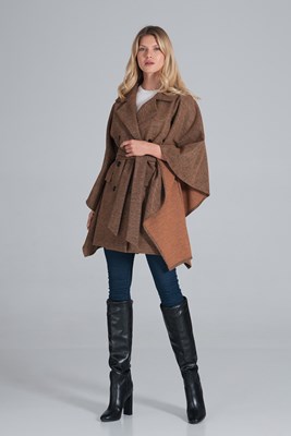 Coat M846 Brown-Melange Oversized