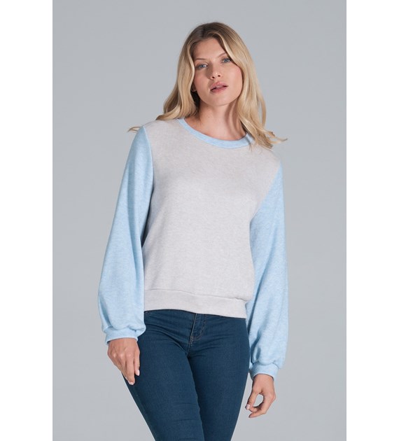 Sweater M855 Beige-Light Blue S/M