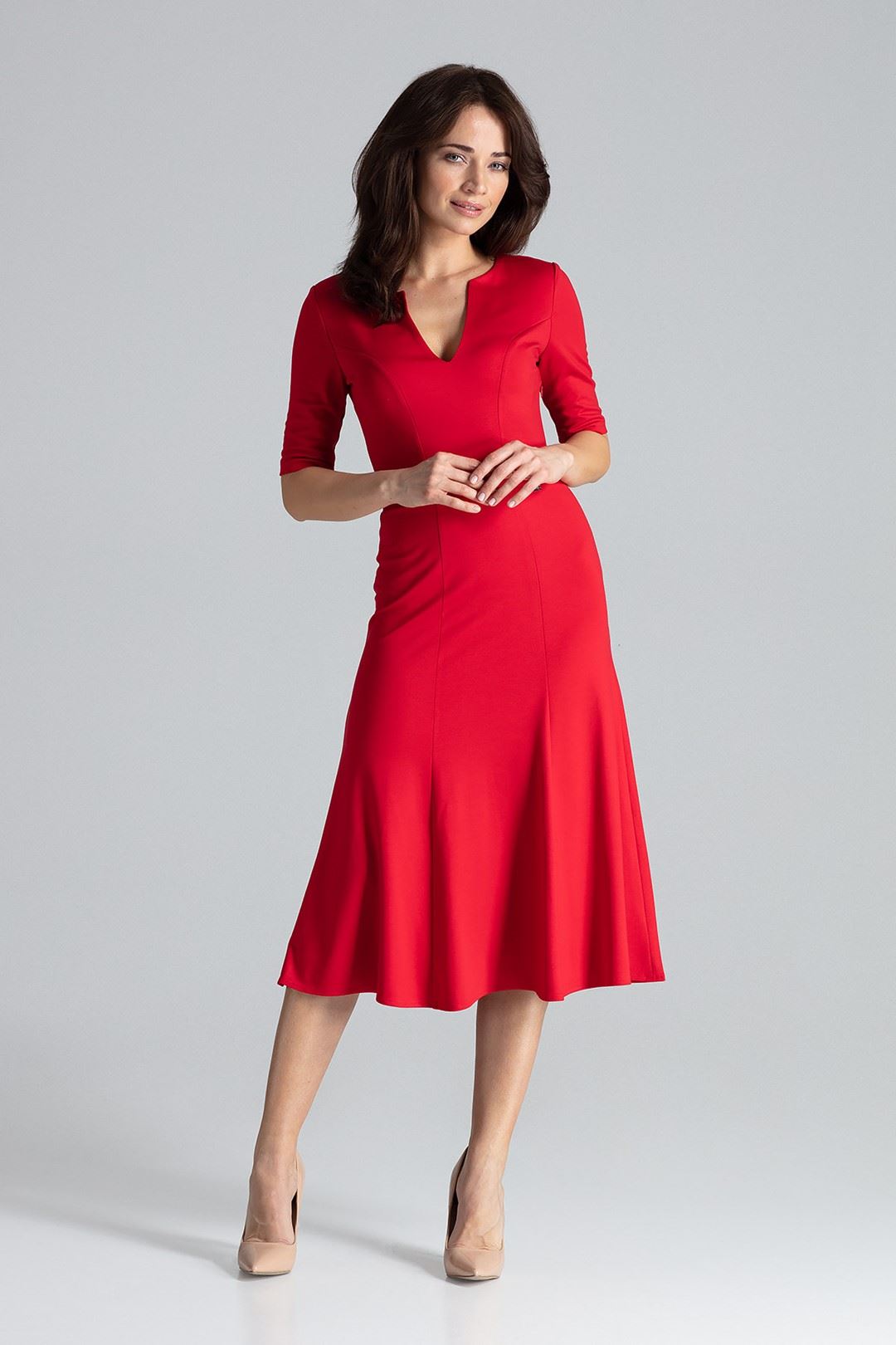 Sukienka K478 Czerwony XL