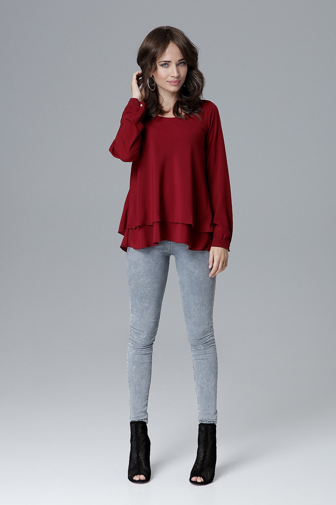 Blouse L020 Deep red S