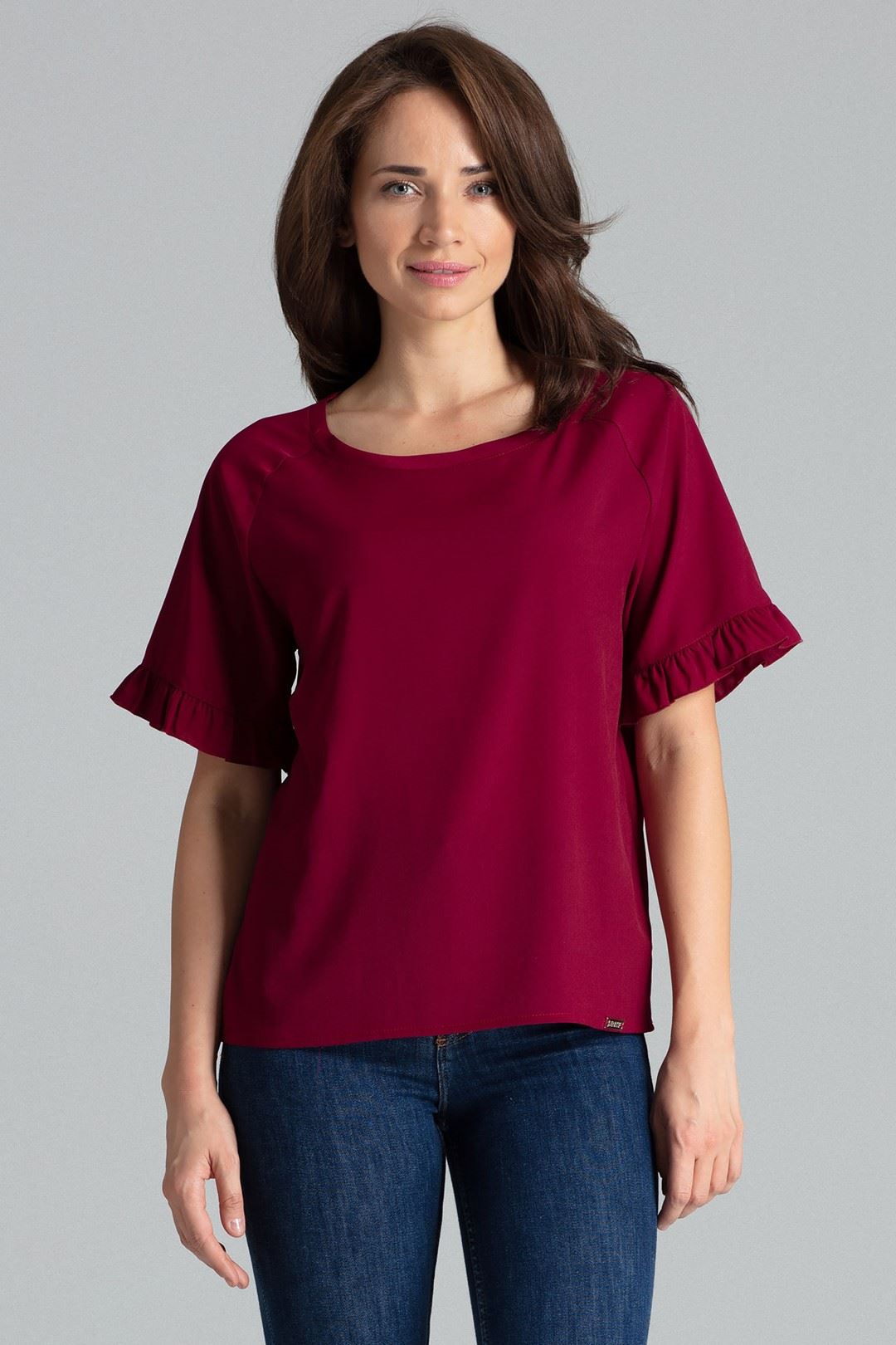 Blouse L052 Deep Red S