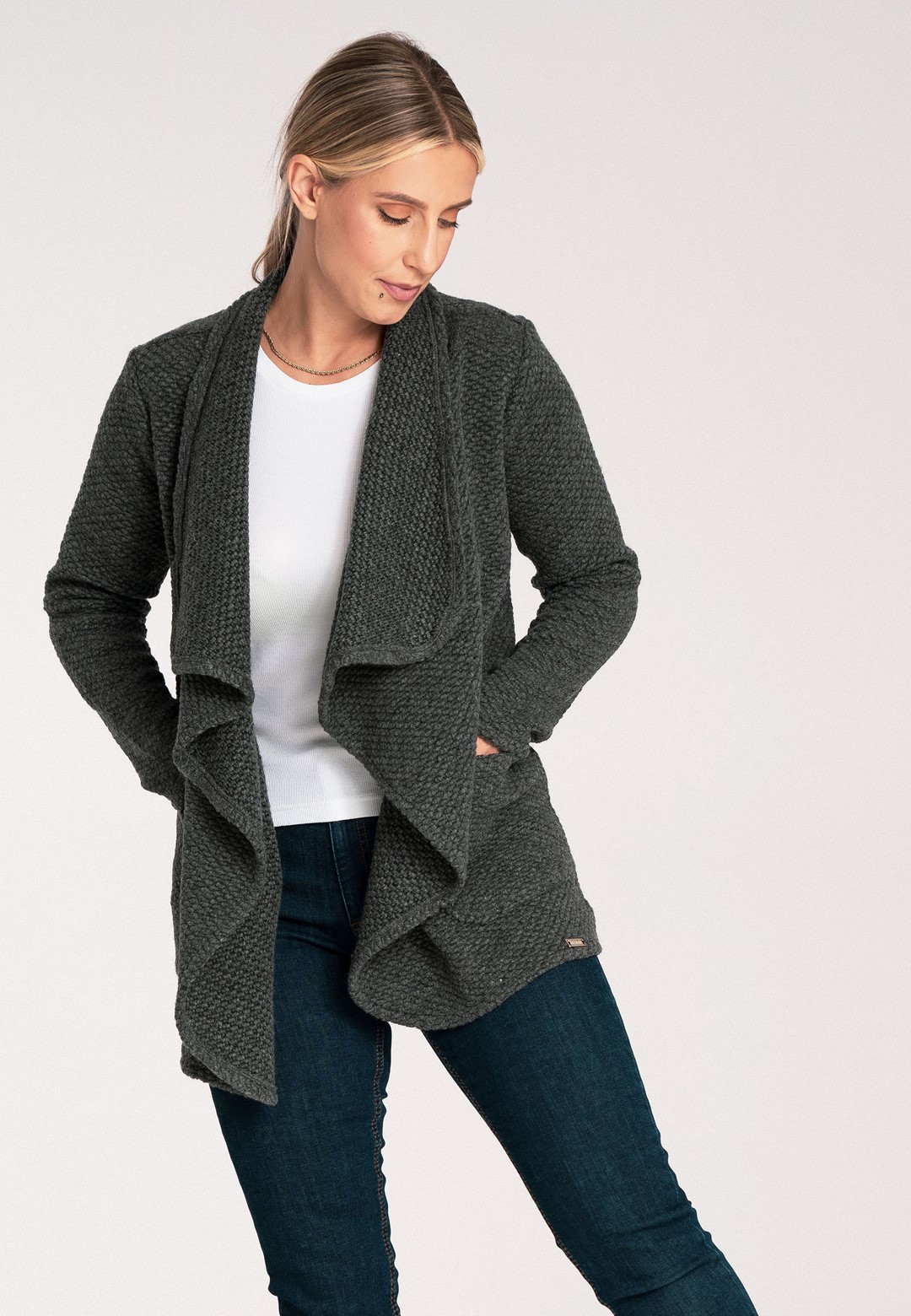 Sweter M1043 Ciemny Szary S