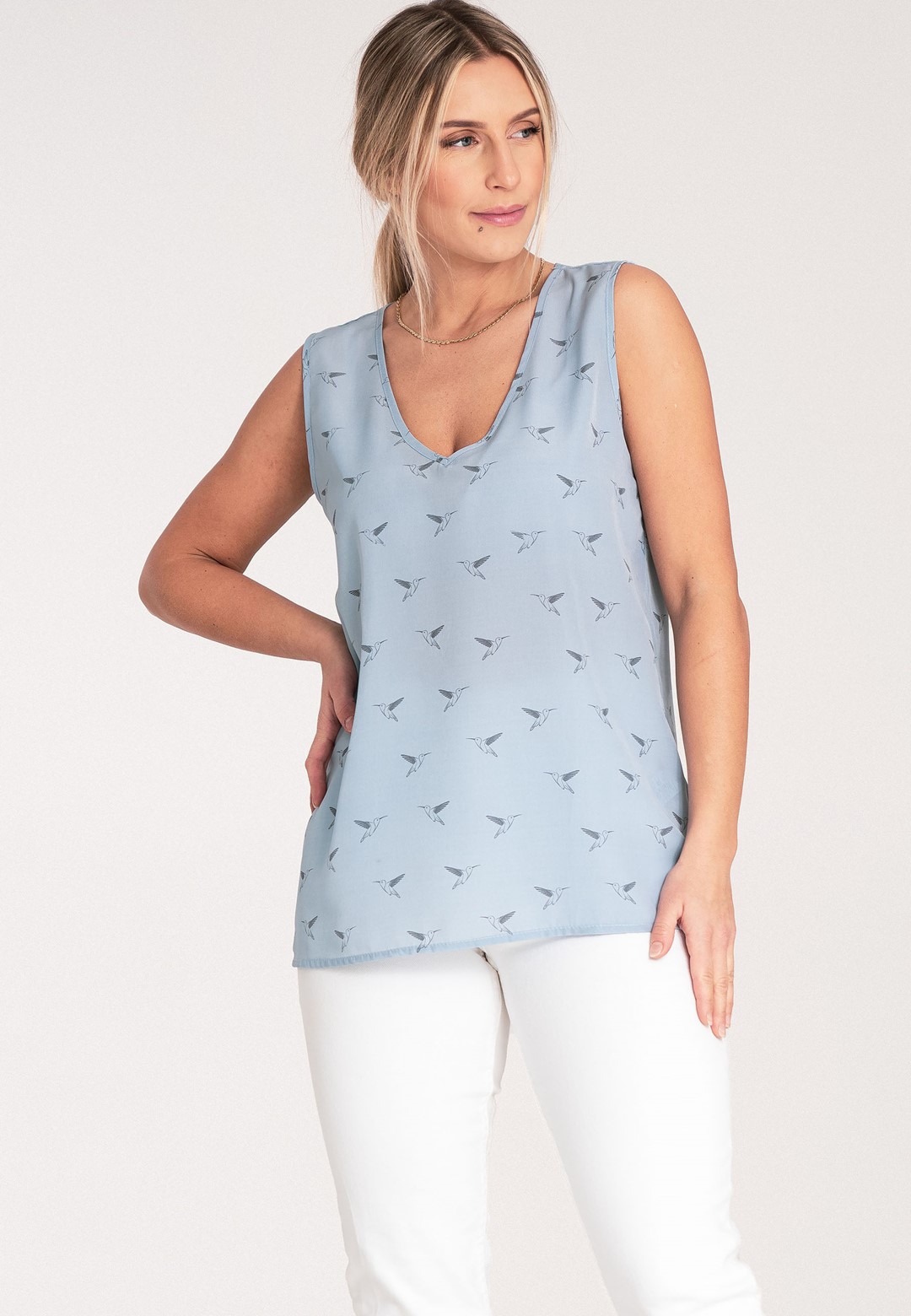 Blouse M1076 Light Blue L