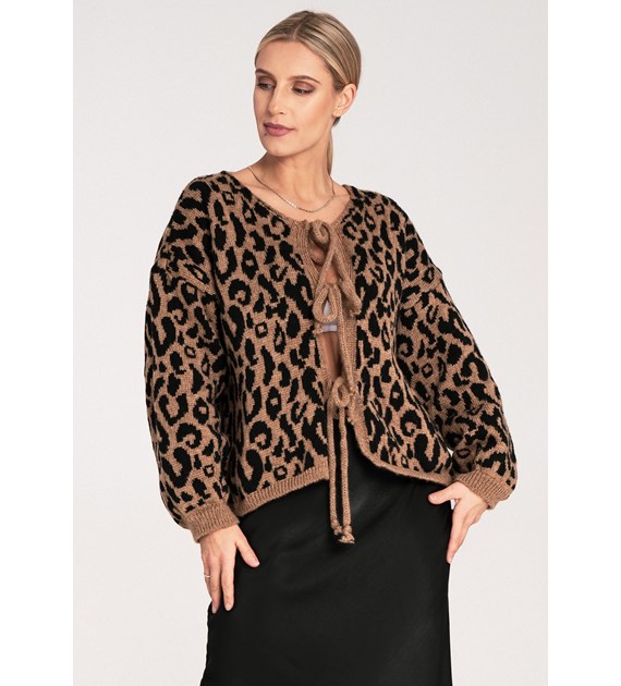 Sweater M1094 Black-Beige Oversized