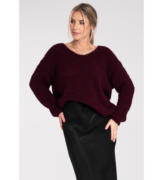 Sweater M1108 Deep Red Oversized