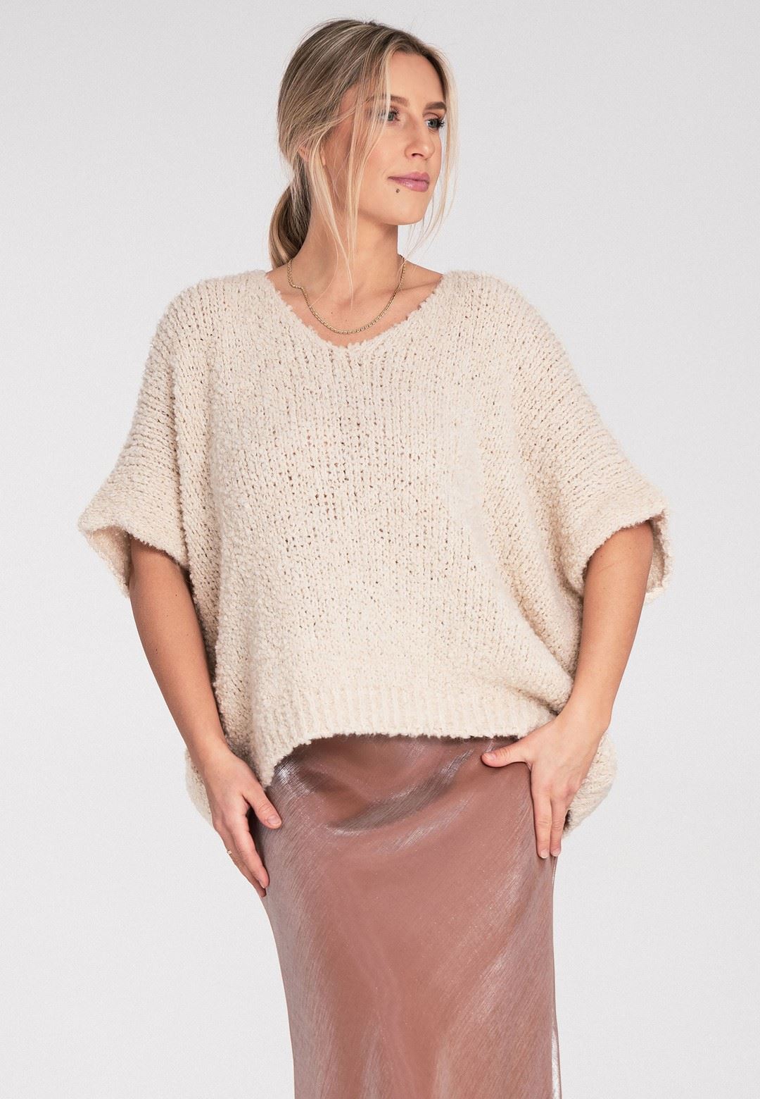 Sweater M1109 Beige Oversized