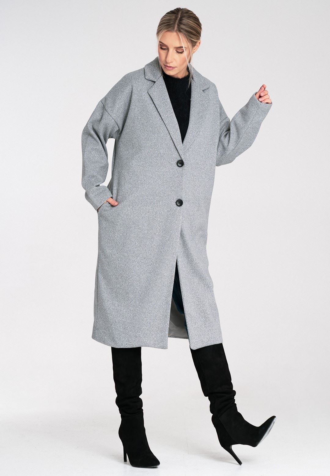 Coat M1111 Grey Oversized