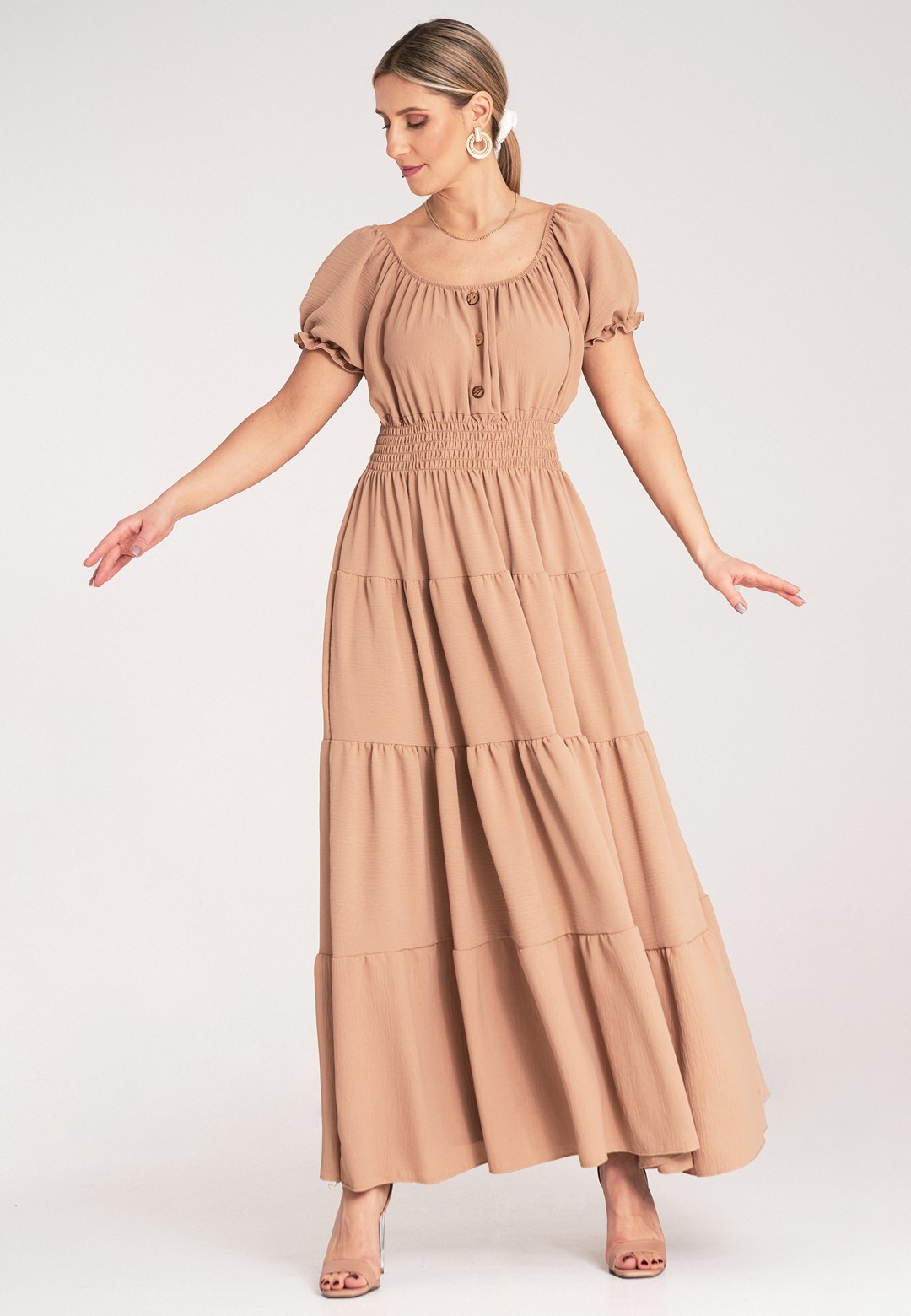 Sukienka M1170 Beż Uniwersalny