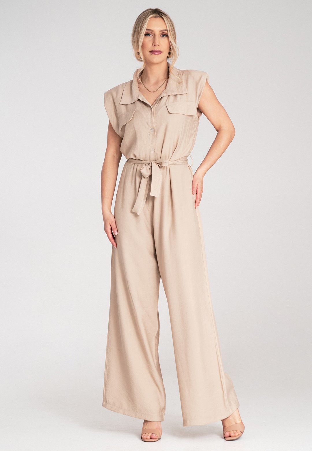 Jumpsuit M1176 Beige Oversized