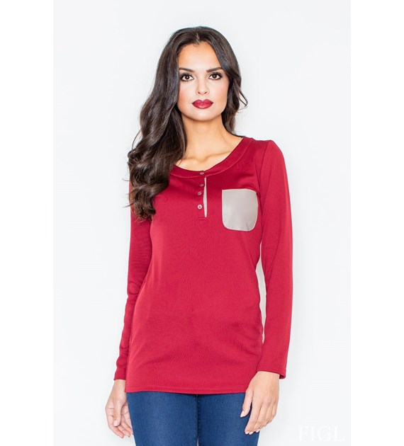 Blouse M156 Deep red S