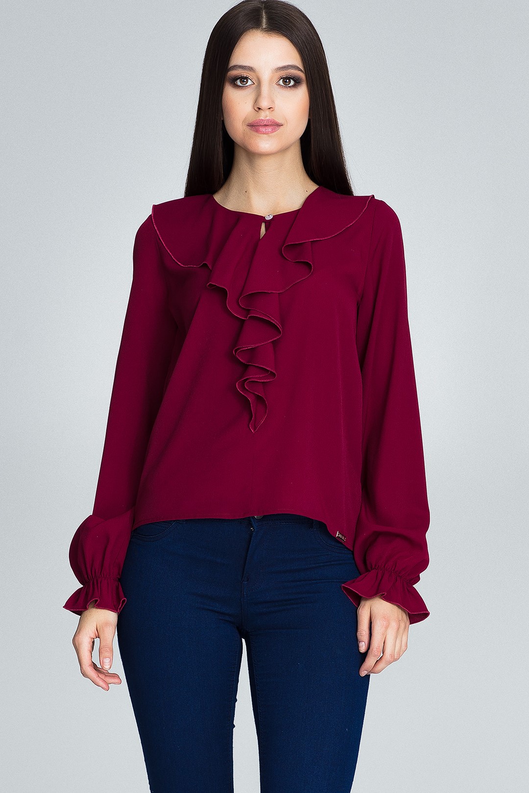 Blouse M609 Deep red S
