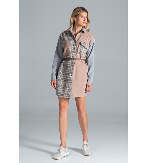 Dress M833 Grey-Beige-Pattern 128 L/XL