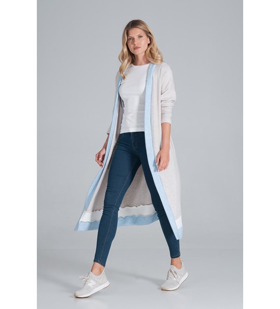 Sweater M845 Beige-Light Blue-White L/XL