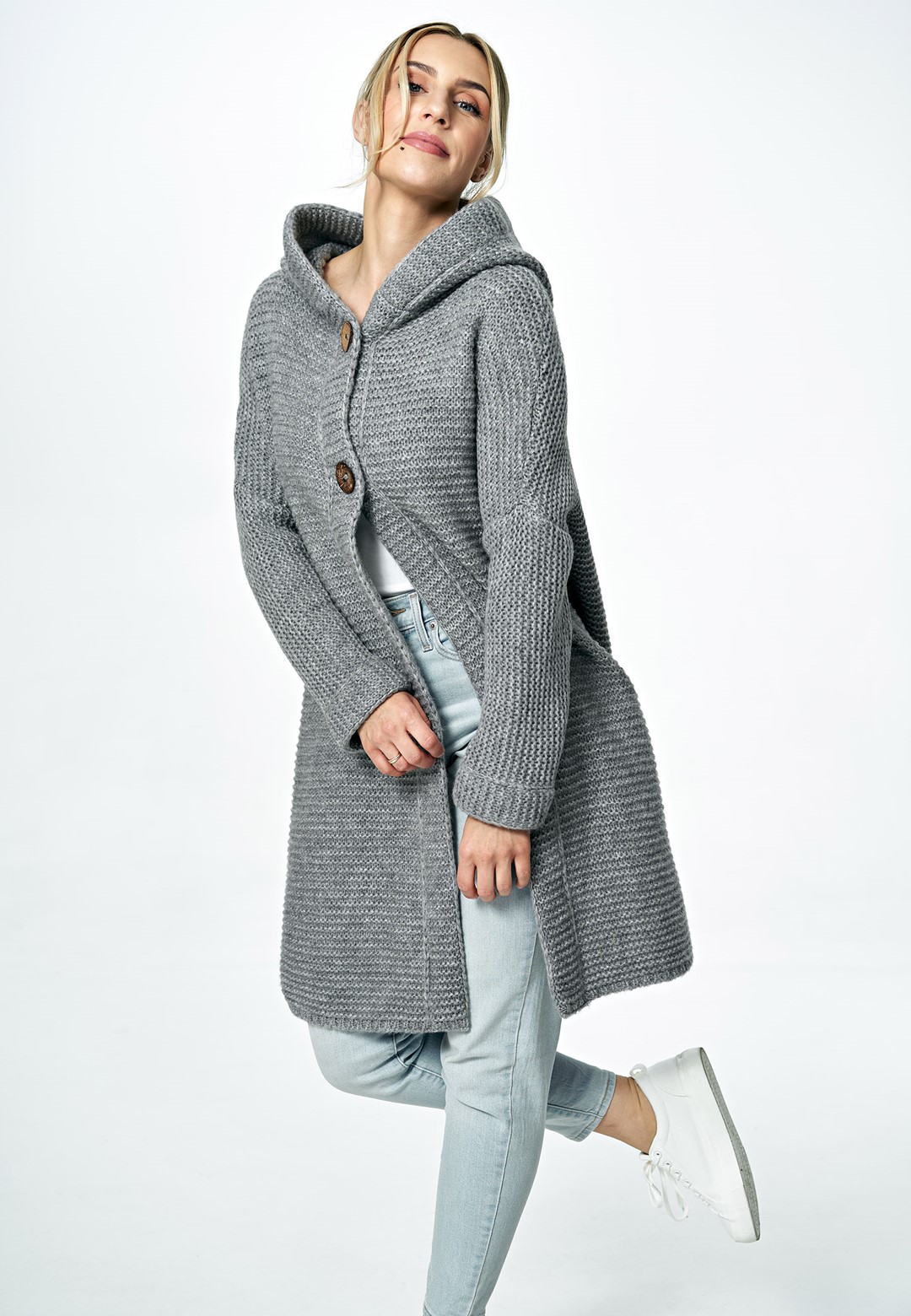 Sweater M884 Light Grey Oversized