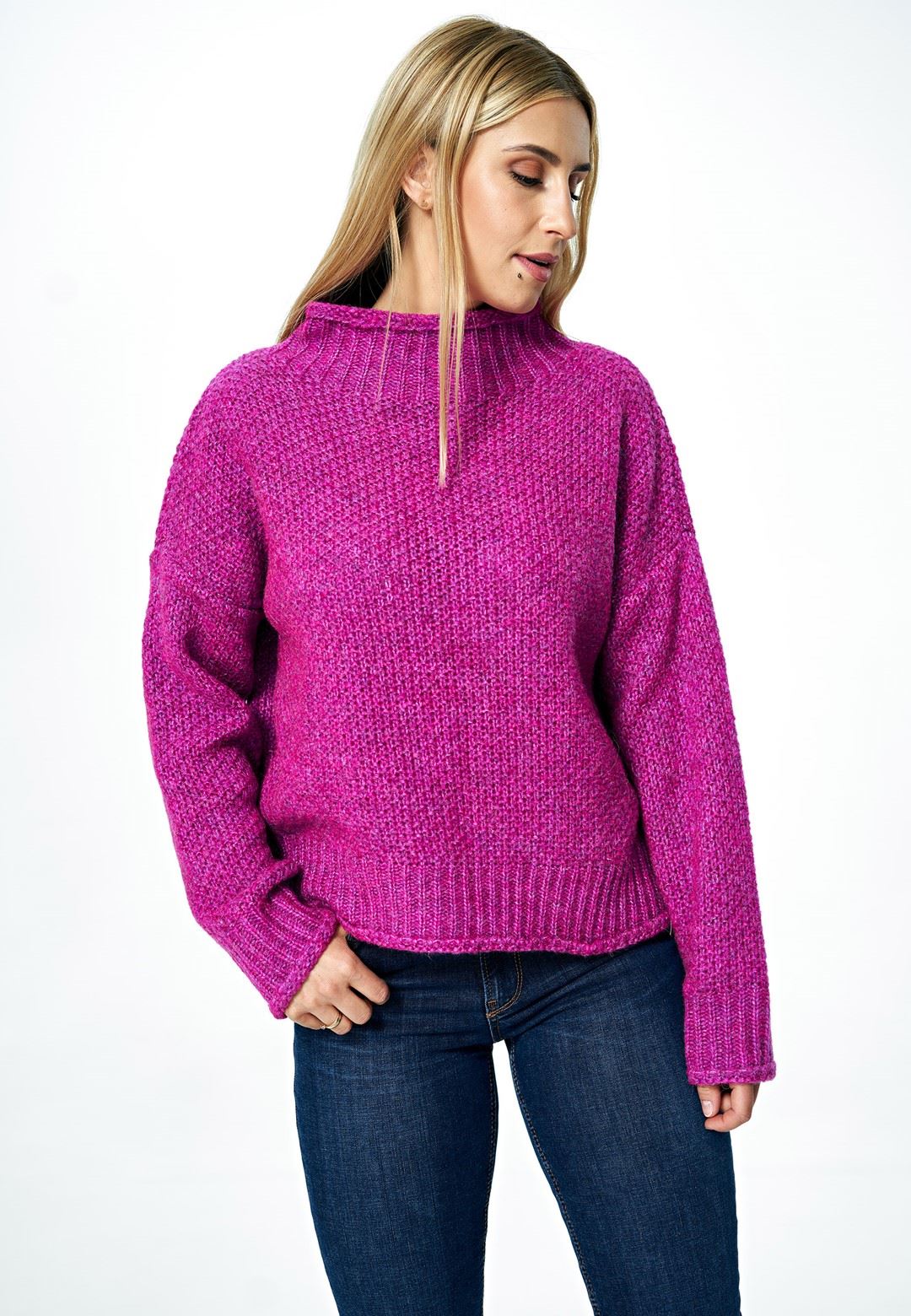 Sweater M886 Fuchsia Oversized