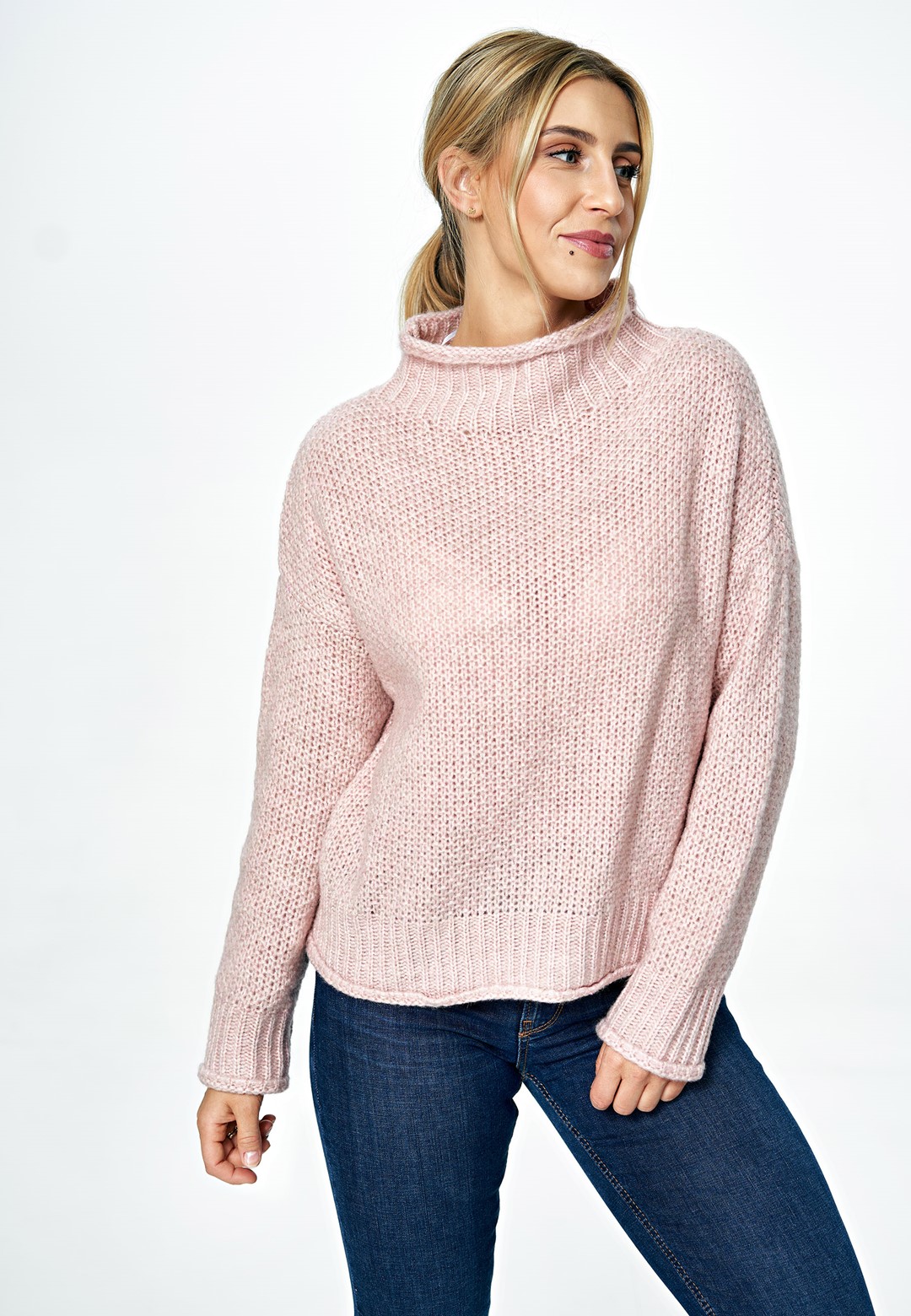 Sweater M886 Light Pink Oversized