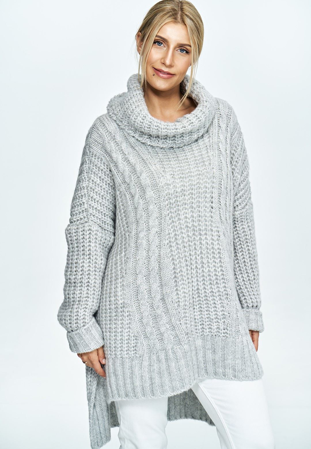 Sweater M892 Light Grey Oversized