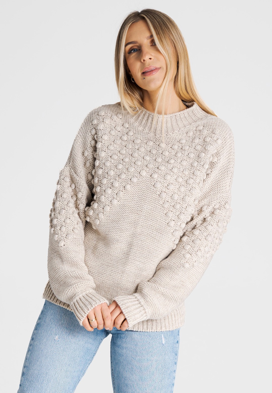 Sweater M982 Beige Oversized