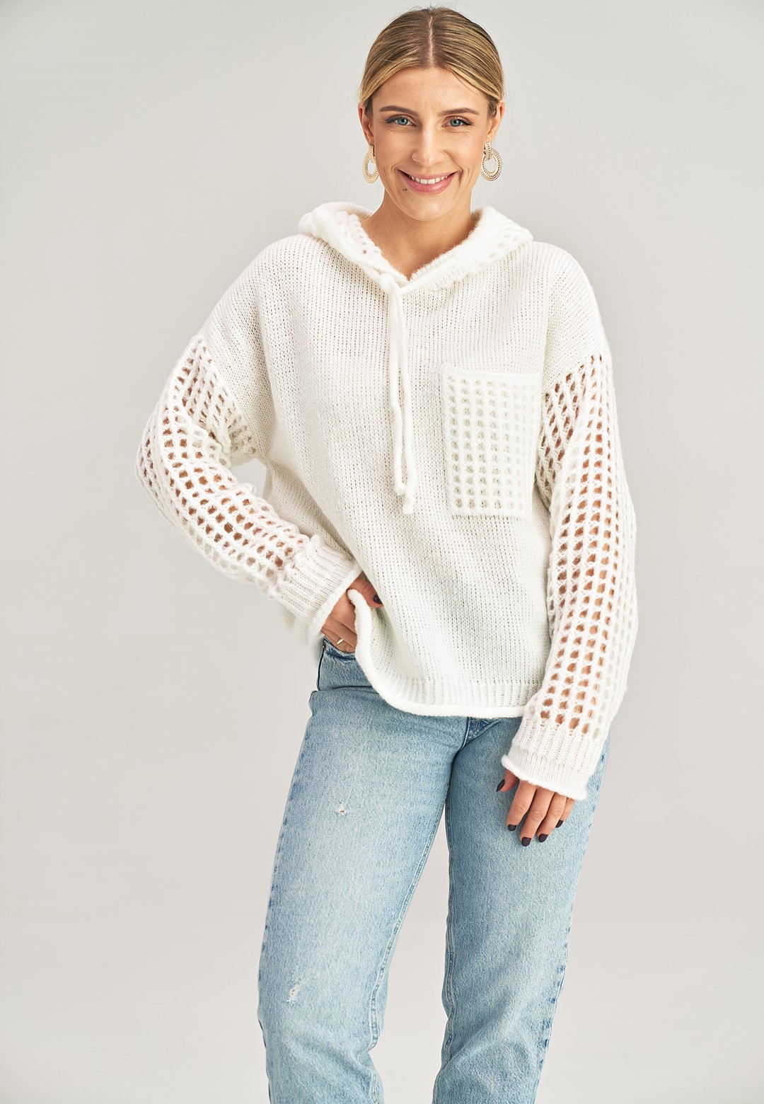 Sweter M996 Ecru Uniwersalny
