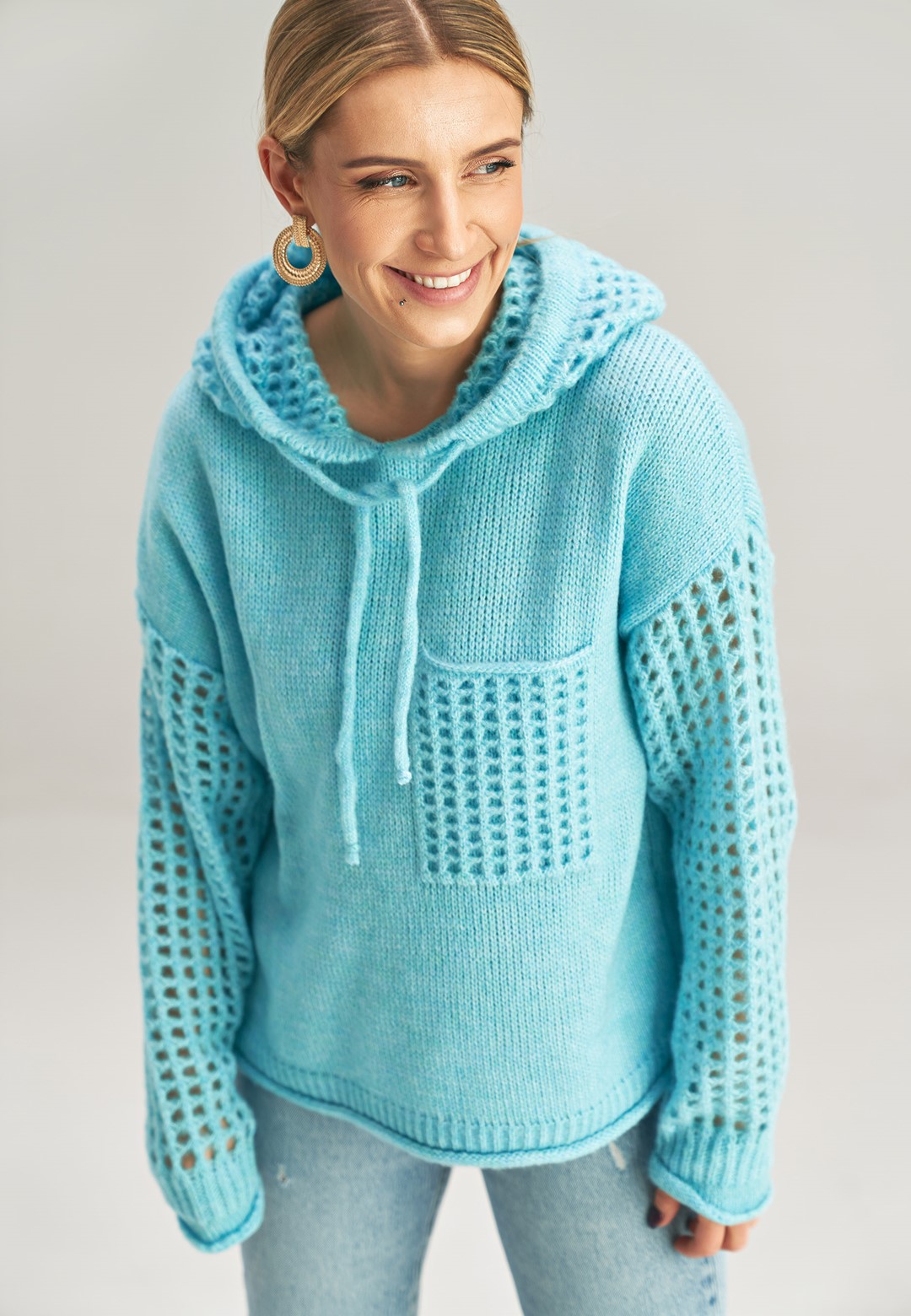 Sweater M996 Light Blue Oversized